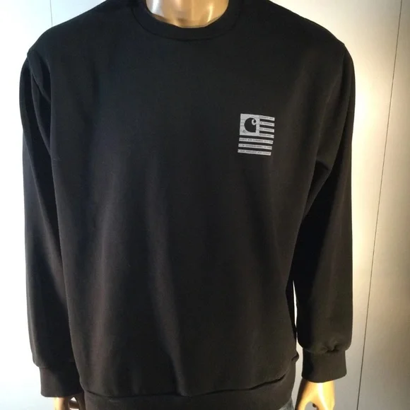 Carhartt WIP Label State Flag Black Sweatshirt Size XL